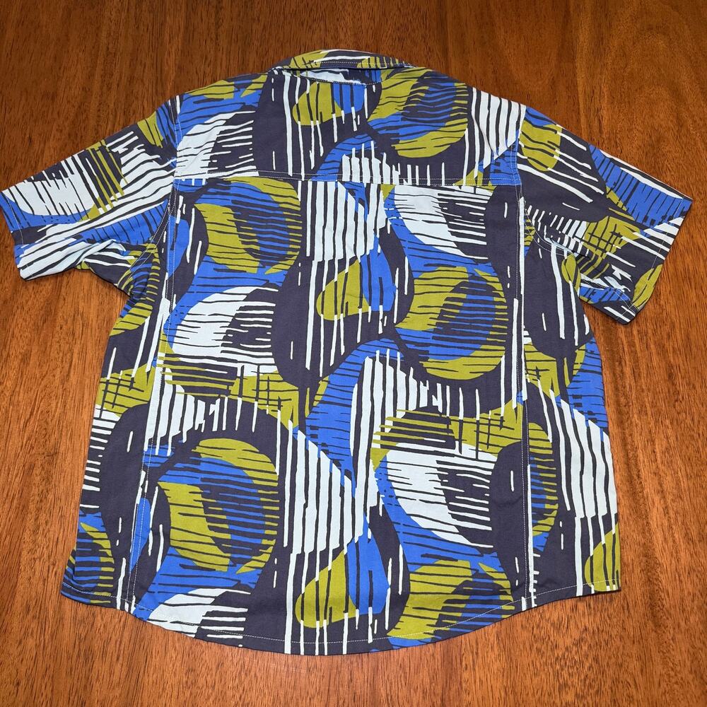 REI Co-op Trailmade Shirt Mens M Abstract Print UPF 50 Hiking Travel Stretch